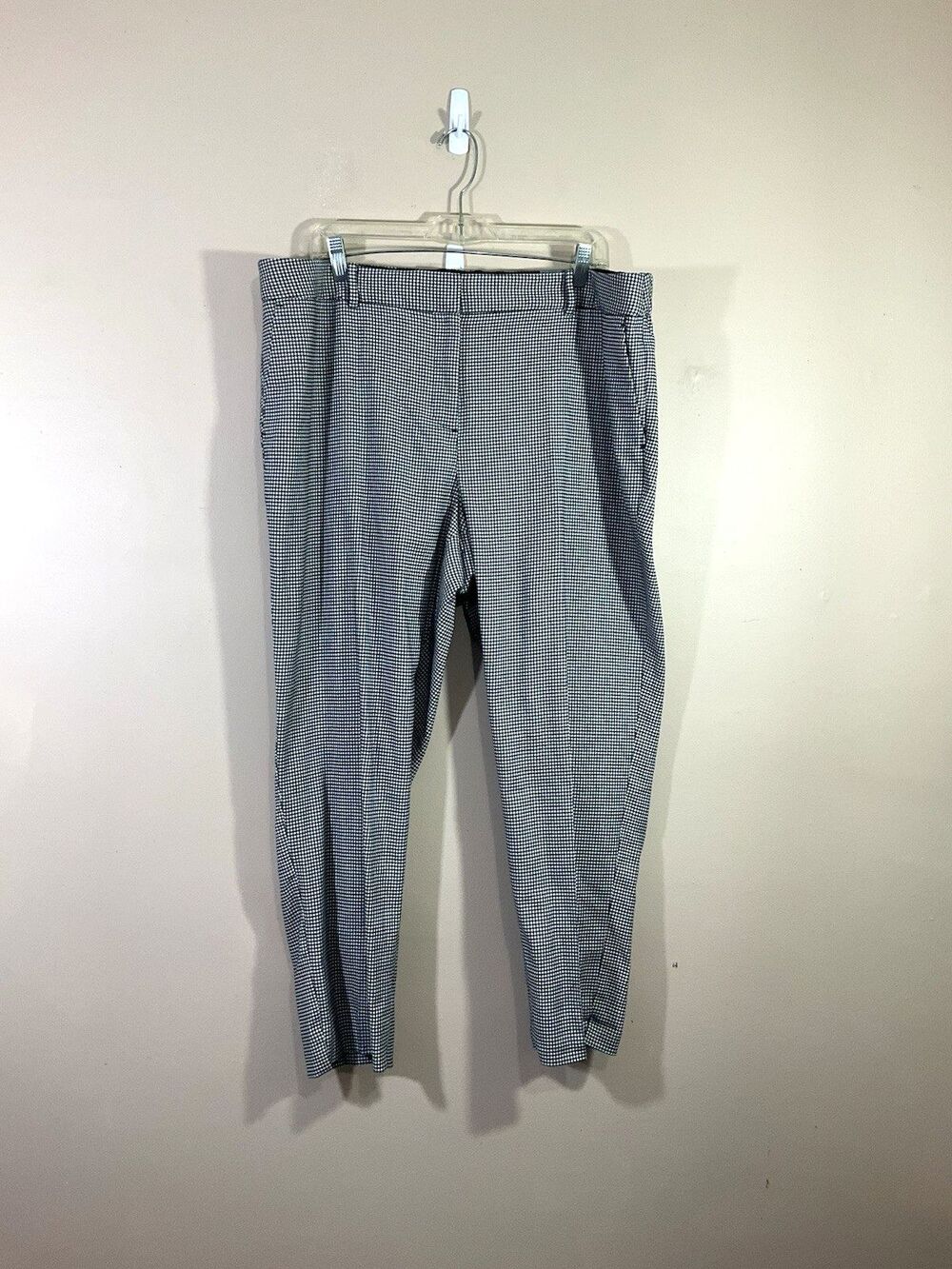 Talbots Houndstooth Hampshire Ankle Pants 18WP Black White Preppy Academia NWT
